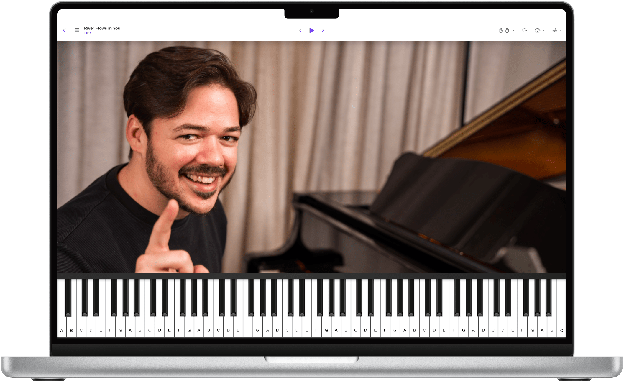 Playground Sessions 3 lesson player on MacBook Pro