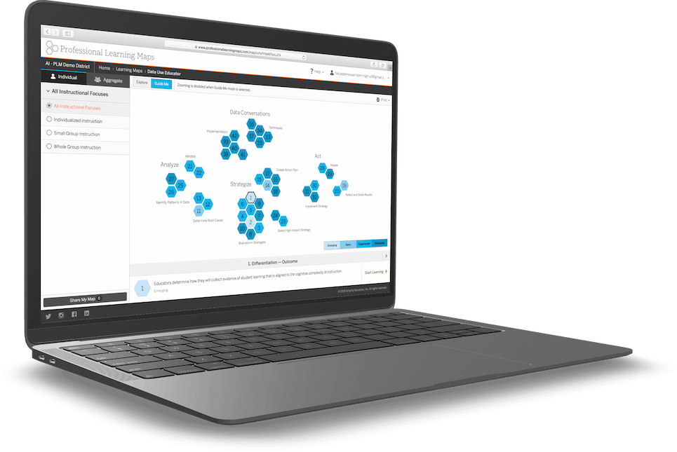 Professional Learning Map displayed on MacBook Pro